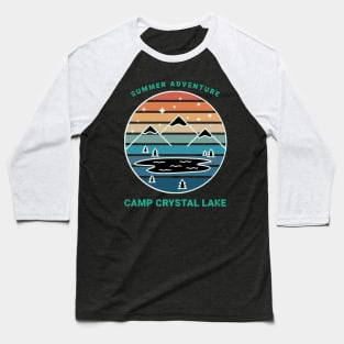 Camp Crystal Lake Retro Sunset Design Baseball T-Shirt